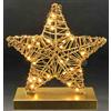 Flair Flower Statuetta luminosa a forma di stella in metallo e cordoncino su base | statuetta decorativa a LED bianco caldo | oro | funzionamento a batteria 3 x AAA | con timer | decorazione natalizia lampada da