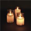 EMOS - Candele a LED in barattolo di vetro, 3 pezzi - fiamma danzante, bianco caldo - timer da 6 ore, funzionamento a batteria (2 x AA) - Durata 10000 ore - per interni - Vetro fumé