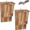 Relaxdays Casa per Pipistrelli con 2 rifugi, Misura 34x22,5x12,5 cm, Naturale