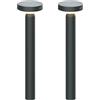 BOLD Set di 2 luci solari per vialetti BOLD, lampade solari da esterno da 50 cm con rilevatore di movimento (sensore PIR da 100° e 6 m, IP44 resistente alle intemperie) - Gun Grey