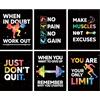 HLNIUC Poster motivazionale da parete per palestra, poster motivazionale per allenamento, set di 6 decorazioni per la casa e la palestra, senza cornice, stampa artistica positiva su tela per palestra,