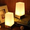yucanucax Confezione da 2 luci notturne quadrate retrò a LED, lampada da comodino con sensore di movimento PIR senza fili, luce notturna alimentata a batteria, per soggiorno, camera da letto, bagno,