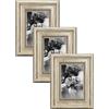 CABBEL Cornice portafoto 13x18 cm argento - Set da 3 - Cornice barocca in stile antico con vetro acrilico infrangibile - per foto, poster, certificati - elegante e decorativa