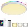 Aurevita Lampada da soffitto Smart LED 35 cm - Lampada da soffitto WiFi piatta, compatibile con Alexa & Google Home, dimmerabile, luce di sfondo RGB, adatta per camera da letto, soggiorno, corridoio