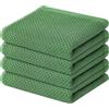 BW&HM Set di 4 strofinacci in cotone, 33 x 74 cm, verde erba