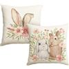 Artoid Mode Set di 2 federe per cuscino pasquale con orecchie di coniglio, 40 x 40 cm, stagionali, primaverili, per divano, soggiorno, decorazione
