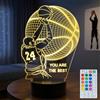 DAHEYMA Luce d'atmosfera per tifosi, lampada LED 3D a forma di pallacanestro, regalo per ragazzi, decorazione unica della stanza, luce notturna a 16 colori, con telecomando, dimmerabile