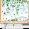 Supzone Adesivi Finestra Vetrofanie Piante Verdi e Fiori Decorazioni Primavera e Estate, Decorazioni per Vetri Anti-Uccelli Adesivi Statici per Finestre