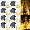 HIULLEN 8 luci solari per bottiglie a energia solare, 2 m, 20 LED, in sughero, per bottiglie di vino, per feste, giardino, matrimonio (bianco caldo)