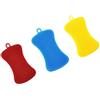 Meet-shop Spugna di Silicone, Spazzola per Pulizia 3 Pack Food Grade Multifunzione Antibatterico Silicone Scrubber Spugna Spazzola per la Pulizia Cucina e Bagno