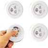 Comioke Luce Adesiva a Batteria, Touch Luci LED, Luci Armadio LED Senza Fili Piccola Luce Notturna, Led Adesiva a Batteria Luci, 3 Pezzi Luce Notturna Sensore per Guardaroba Corridoio Cucina Scale