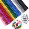 TOAOB THE ONE AND ONLY BABY TOAOB 500 Pezzi Scovolini Colorati per Lavoretti Pipe Cleaner Glitter Occhi Adesivi e Pompon per Decorativi Arte Artigianato Natale Decorazion Fai Da Te
