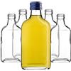 KADAX Flachmann 200ml, 5 pezzi, piccole bottiglie di vetro con tappo a vite, flaconcini, bottiglie vuote da riempire, mini bottiglie per liquori, bottiglie per grappa (Blu)