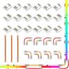 FCOB Kit connettori LED RGB SPI 3pin 12mm 18pcs Connettori trasparenti 8pcs Connettori forma di L 3pcs Cavo di prolunga 15cm 22AWG per strisce LED RGB SPI 3pin 12mm senza saldatura Connettore angolare