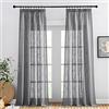 PONY DANCE Tende Moderne per Soggiorno Curtains Semitrasparenti con Effetto Lino Tende per Salotto Eleganti con Fettuccia 2 Pezzi L 140 x A 245 CM, Grigio Scuro