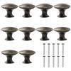GmwyCzV 10 Pezzi Pomelli per Mobili Vintage, Pomelli per Cassetti in Colore Bronzo, 30mm Pomolo per Mobili Rotondo con Viti Abbinate, per Comodini, Scrivania, Tolette, Armadietti, Guardaroba