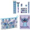 CERDÁ Life's Little Moments Set di Cancelleria Ispirato a Stitch - Blu - 22 x 14 x 0,5 cm - Include Matite Colorate, Penna Multicolore, Righello, Astuccio per Matite - Prodotto Originale