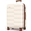 Vipbox Valigie Rigide Grande 75cm (3 ANNI DI SERVIZIO VIP) Espandibile 100% Policarbonato Ultra Leggera Trolley da Viaggio Durevole Valigia con Chiusura TSA e 4 Ruote, Bianco Elegante