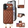 OCASE Custodia Portafoglio per iPhone 17, Custodia in Pelle con Cerniera, Porta Carte con Blocco RFID, con Tra Collo Regolabile Rimovibile, Protettiva Antiurto Cover per iPhone 17 - Marrone