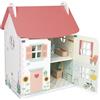 Janod - La mia Prima casa delle Bambole in Legno - 10 Accessori - Mobili per Bambole - Porte magnetiche e Tetto Rimovibile - Giocattolo in Legno FSC - dai 3 Anni