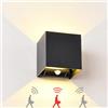 TRAZOS 12W sensore PIR applique da parete a LED per esterni impermeabile IP65 portico lampada da parete da giardino per interni camera da letto decorazione da comodino illuminazione