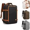 KONO Borsa da cabina Kono per Ryanair (40x30x20 cm, 24L), zaino da viaggio da portare sotto il sedile, dimensioni cabina, nero/marrone