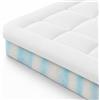 Zinus Bamboo Mattress Toppe Topper, Poliestere, Bianco, 190 x 140 cm