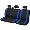 Susy Shop Coprisedili Universali Per Furgoni e Camion 3 Posti, Anteriore 2+1 Compatibile Con Bracciolo. (Nero - Blu)