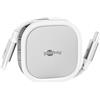 goobay Cavo USB-C autoavvolgente da 1 m, cavo piatto estensibile con potenza di ricarica di 15 W, 5 livelli di lunghezza, custodia robusta, ideale per smartphone, tablet e laptop, bianco, 77425
