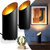 charlique® LED Uplight Spot (2 pezzi) nero, 6 W, faretto da terra per illuminazione indiretta, lampada da terra con lampadina GU10 230 V, luce calda da 2700 Kelvin