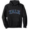 Yale University Logo Blue Block Yale University Felpa con Cappuccio, Unisex per Adulti, Nero, S