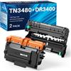 INK4U TN3480 Toner + DR3400 Tamburo Compatibile con Brother DR-3400 Tamburo TN3480 Toner Nero per HL-L5000D HL-L5100DN HL-L5200DW HL-L5200DWT HL-L6300DW HL-L6300DWT MFC-L5700DN MFC-L5750DW MFC-L6800DW