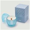 EDG Enzo De Gasperi Candela Profumata Uovo 12x8cm Azzurro in Vetro Decorazione Pasquale Waterlilly & Rose
