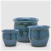 EDG Enzo De Gasperi Vaso Porta Piante Bombato in Ceramica Medio 24x30cm Azzurro