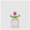 EDG Enzo De Gasperi Portacandela Flower 16x12cm Rosa Verde Vetro