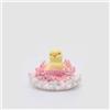 EDG Enzo De Gasperi Decorazione di Pasqua Pulcino in Fiore Rosa 9cm in Poliresina