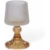 EDG Enzo De Gasperi Portacandela Lampada in Vetro 15x8,5cm Bianco Ambra