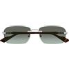 Gucci Occhiali da Sole GG1221S 008 Argento/Marrone Uomo 56/16/140