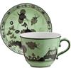 GINORI 1735 TAZZA CAFFE CON PIATTINO, ORIENTE ITALIANO VERDE BARIO