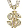 HALUKAKAH Collana Dollaro USA in Diamante per Uomo,Placcato in Oro 18k,Pendente con Diamanti di Laboratorio,15MM Catena Cubana Diamantata 50cm,Regalo Hip-Hop per Marito,Figlio, Fidanzato