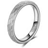 083BASE Anello in carburo di tungsteno - larghezza 4 mm/6 mm/8 mm, design martellato, colore acciaio o nero, anello unisex per partner o anello di fidanzamento, 62（20）