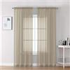 Chyhomenyc Taupe Sheer Curtains 84 Inches Long 2 Panels Set- Light Filtering Curtains for Bedroom, Soft Airy Voile Rod Pocket Living Room Window Drapes, 42Wx84L Inches, 2 PCS