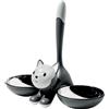 Alessi Tigrito AMMI09 G Ciotola per Gatti Doppia, in Acciaio Inox, Grigio