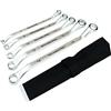 MichaelPro MP001034 - Set di chiavi a bussola anti-shedding a 45 gradi con custodia portatile, 5 pezzi di misure metriche (6-15 mm) con custodia arrotolabile