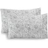 Elegant Comfort Set di 2 federe con motivo stampato, qualità egiziana, 1500 fili, design classico senza tempo, tessuto morbido e liscio, resistente alle pieghe, federa paisley regina, grigio