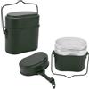 equlup Pattumiera militare, kit di pentole e padelle per il pranzo militare portatile set di pentole e padelle in alluminio resistente alla temperatura di 180 °C bento box da campeggio per all'aperto picnic