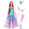 Barbie Un Tocco di Magia - Barbie Malibu Roberts, bambola con abito dal look scintillante, lunghi capelli e accessori fantasy, due cuccoli fantastici inclusi, giocattolo per bambini, 3+ anni, JCW48
