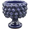 sicilia bedda - Mezza Pigna Siciliana in Ceramica di CALTAGIRONE - Realizzata Interamente a Mano - Vaso Porta Fiori - Ogni Realizzazione è Unica per Voi (Diametro 10, Blu)