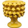 sicilia bedda - Mezza Pigna Siciliana in Ceramica di CALTAGIRONE - Realizzata Interamente a Mano - Vaso Porta Fiori - Ogni Realizzazione è Unica per Voi (Diametro 10, Giallo)