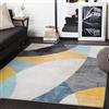 Livabliss Surya Livabliss Albuquerque Tappeto Salotto Moderno Astratto Tappeto Soggiorno, Camera da Letto, Pranzo Moderni Tappeti Effetto Marmo, Morbido e Pelo Corto, Ampio 160x220 cm, Acqua, Grigio, Senape